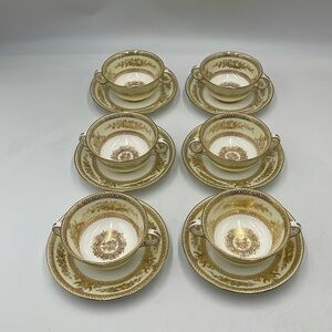 Wedgwood Made in England Cup & Saucer 6 Sets